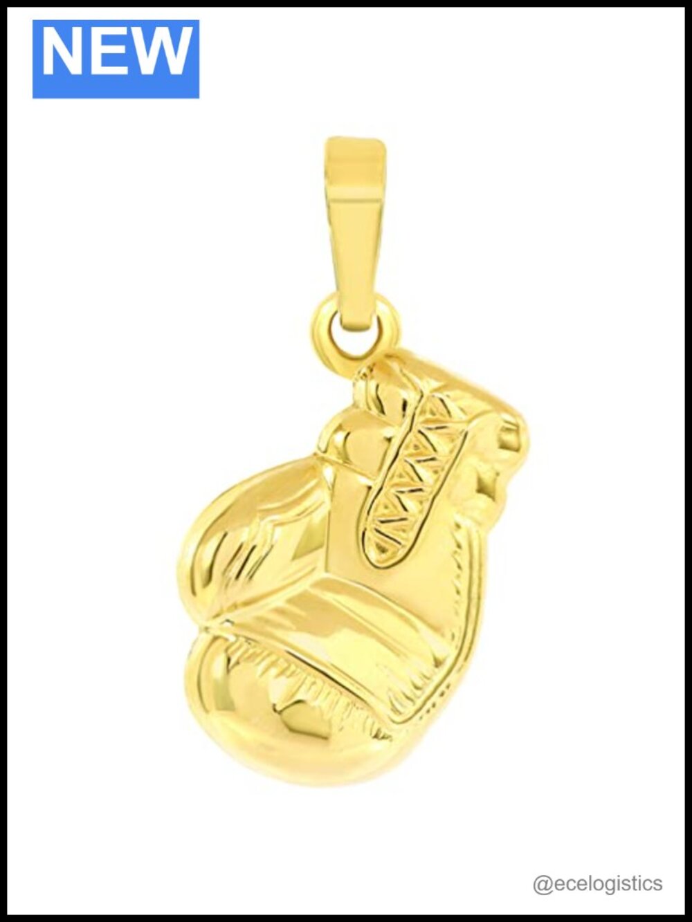 14k Gold 3D Boxing Glove Charm Pendant High Polish